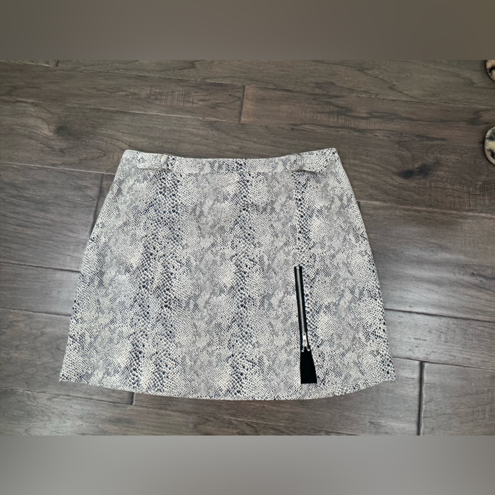 Black, White and Grey Faux Suede Snake Print skirt